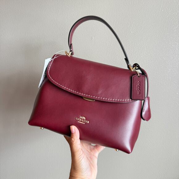 Coach Emory Top Handle Bag CCE54 smooth leather/Maroon